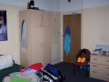From bay window into room